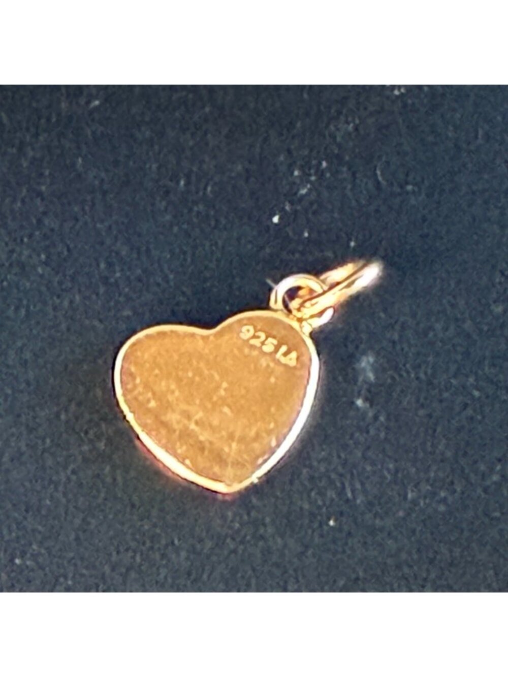 Vintage Gold Vermeil Mom Heart Charm Pendant - 925 Sterling Silver SA Signed - Picture 2 of 5